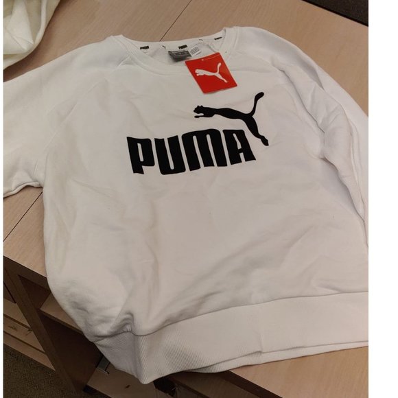 PUMA Women Logo Active Sweatshirt--White - Picture 3 of 3